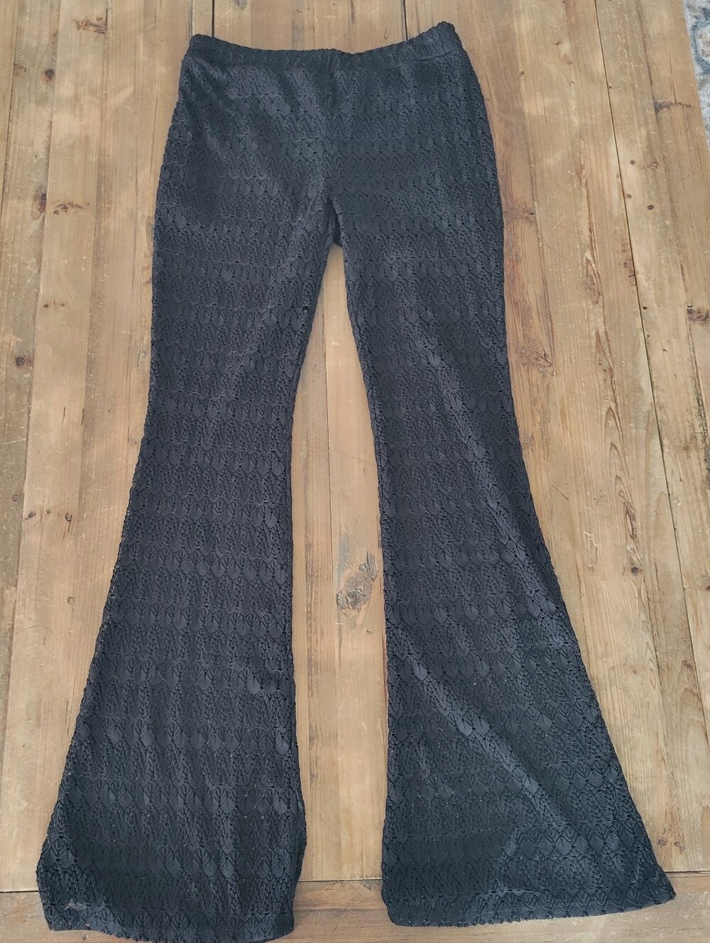 NEW WA/out Tags Black Lace Flared Pants:M
